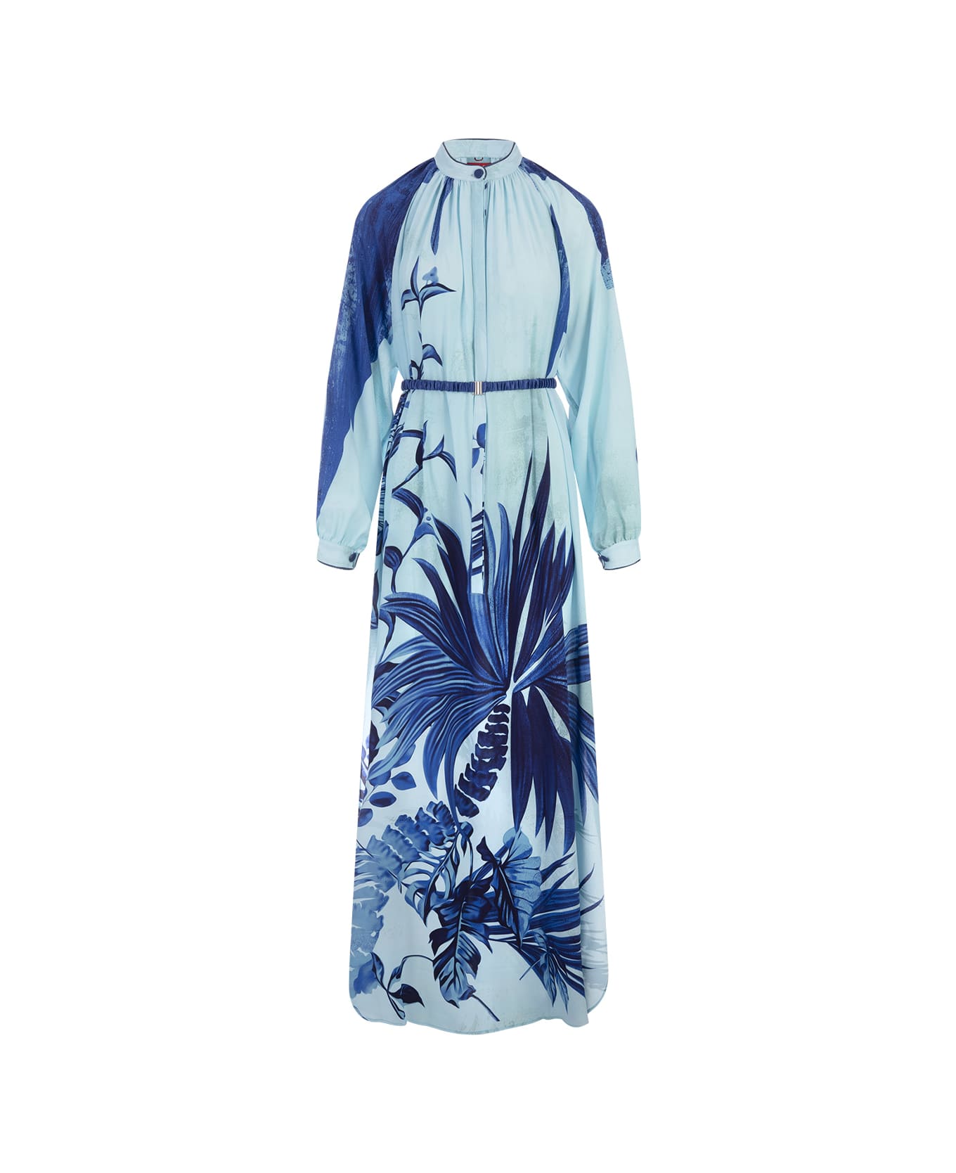 For Restless Sleepers Flowers Blue Arione Long Dress - Blue