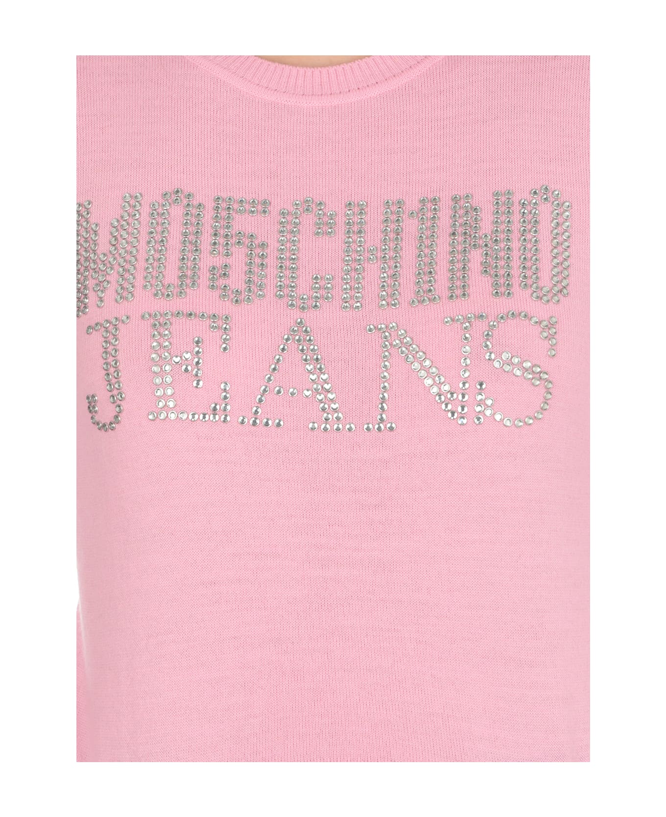 M05CH1N0 Jeans Sweater With Logo - PINK ニットウェア