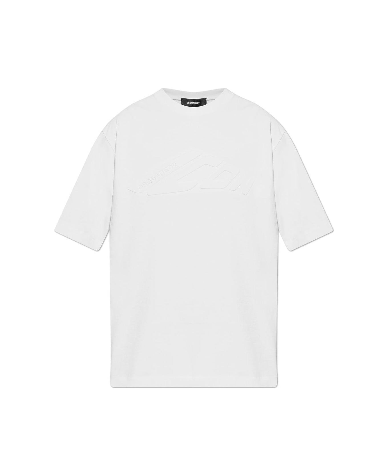 Dsquared2 Logo Embossed Crewneck T-shirt - WHITE