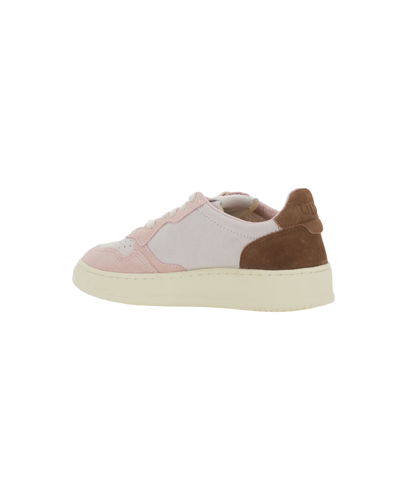 Autry 'medalist' Multicolor Low Top Sneakers With Logo Detail In Leather And Suede Woman - Multicolor