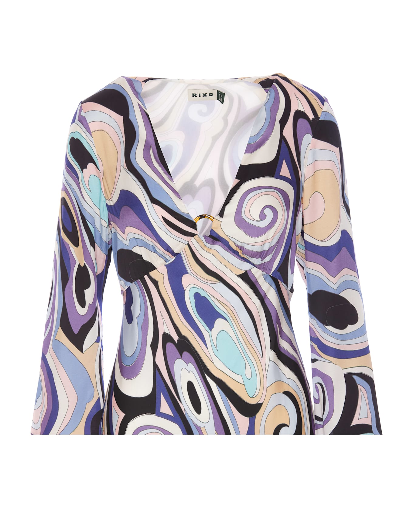 RIXO Terri Midi Satin Dress - MultiColour