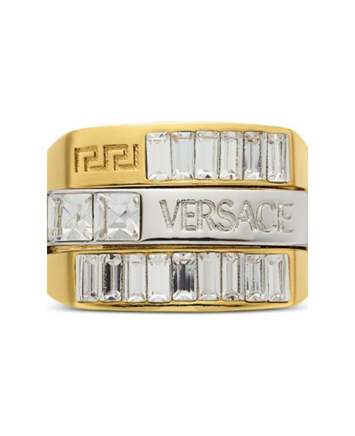 Versace Ring Metal + Strass - Versace Gold Palladio Crystal