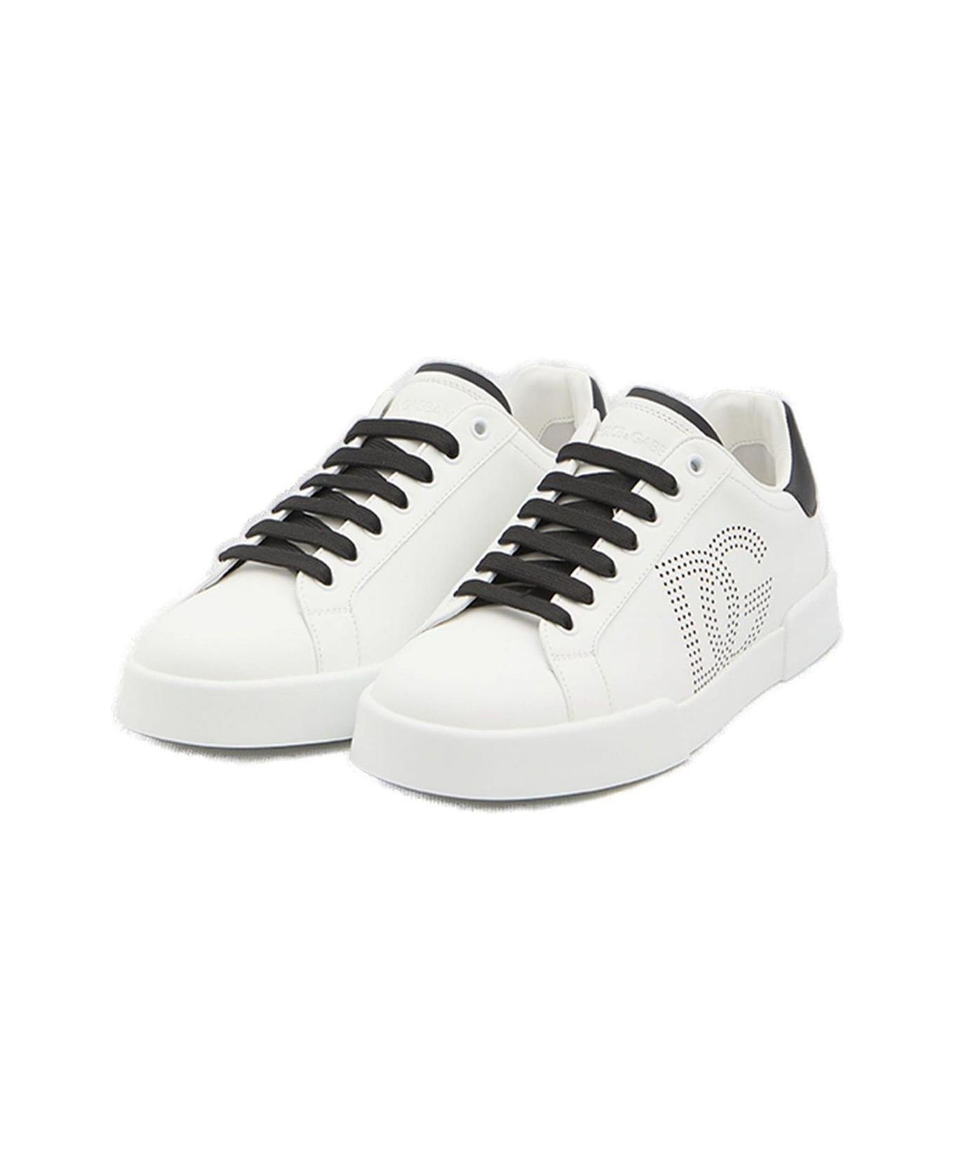 Dolce & Gabbana 'portofino' White Leather Sneakers - White