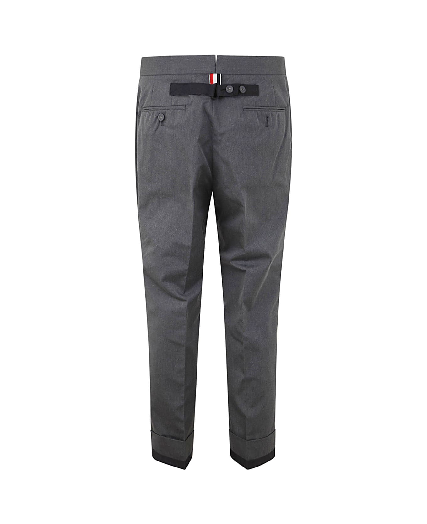 Thom Browne Fit 1 Gg Backstrap Trouser In Typewriter Cloth - Med Grey