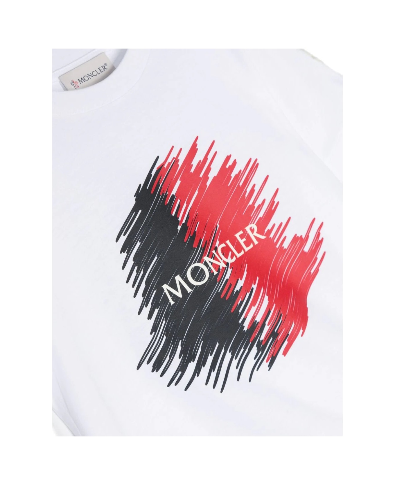 Moncler White T-shirt With Logo Motif - White