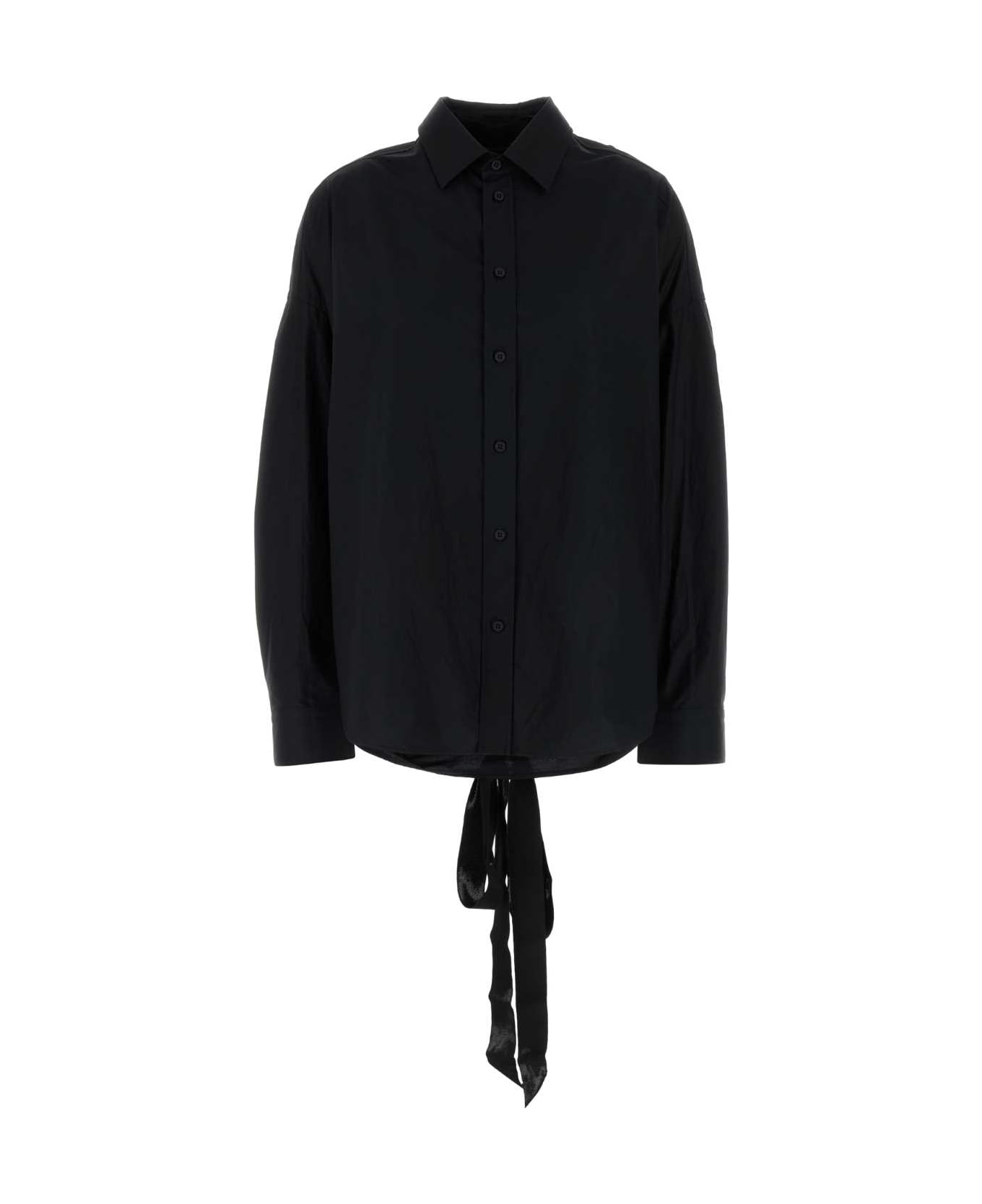 Balenciaga Black Poplin Oversize Shirt - Black