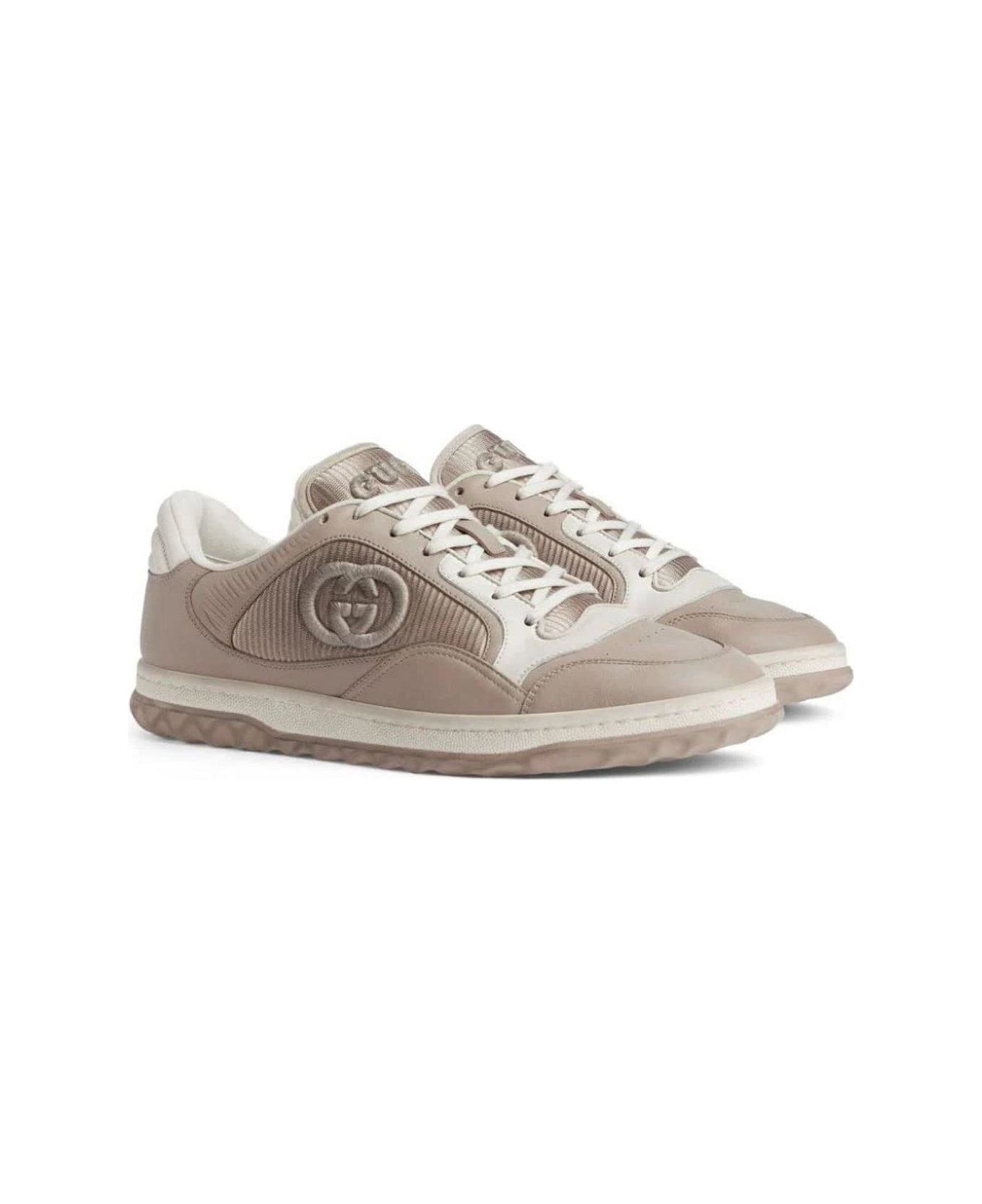 Gucci Logo Embroidered Low-top Sneakers - Oat