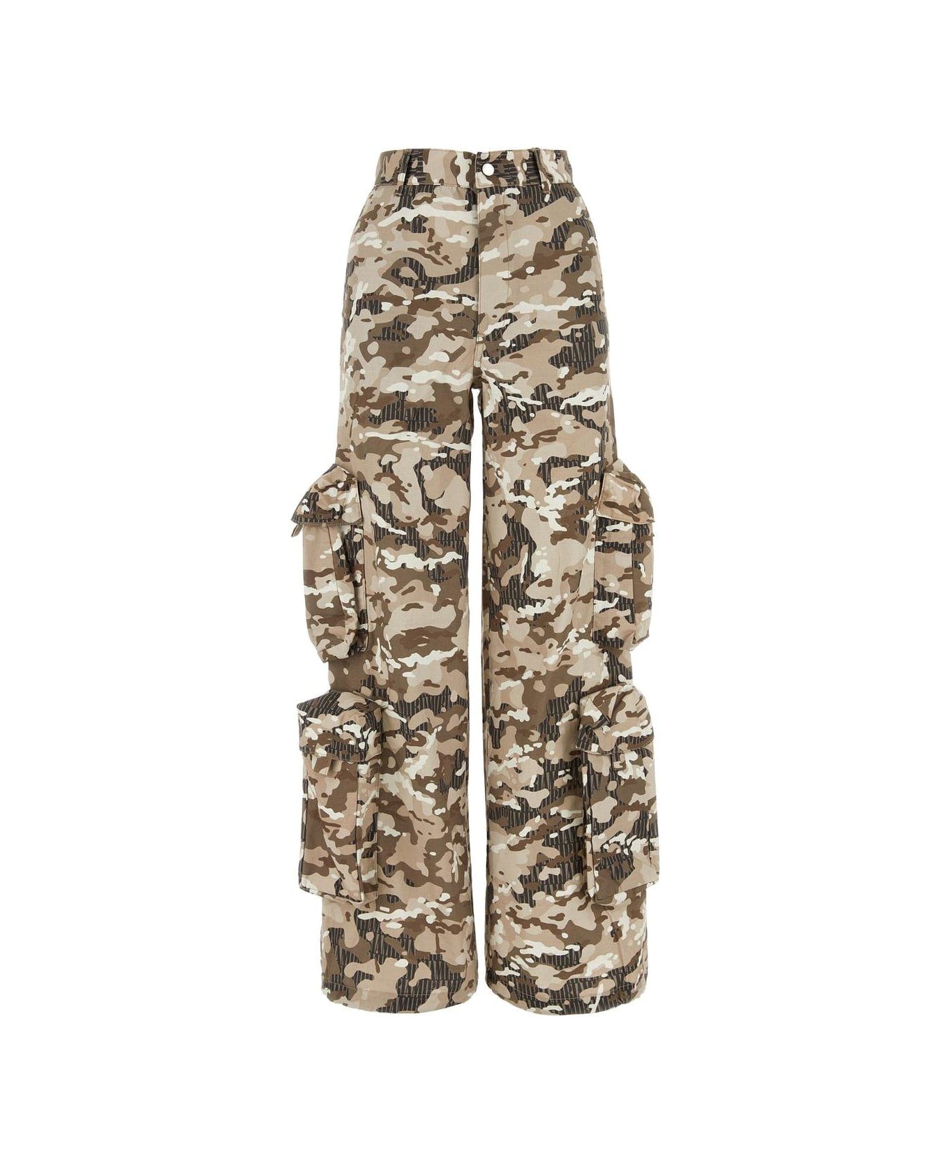 AMIRI Camouflage-pattern Drawstring-cuff Cargo Pants - BROWN