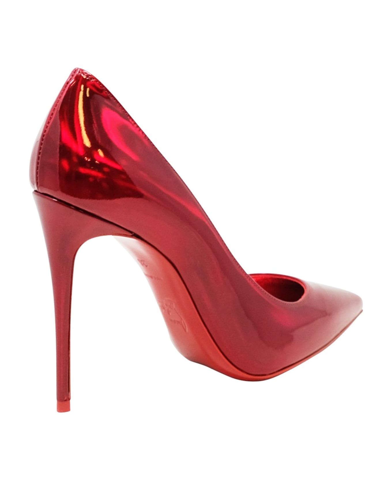 Christian Louboutin Red Metal Patent Kate 100 Pumps - RED