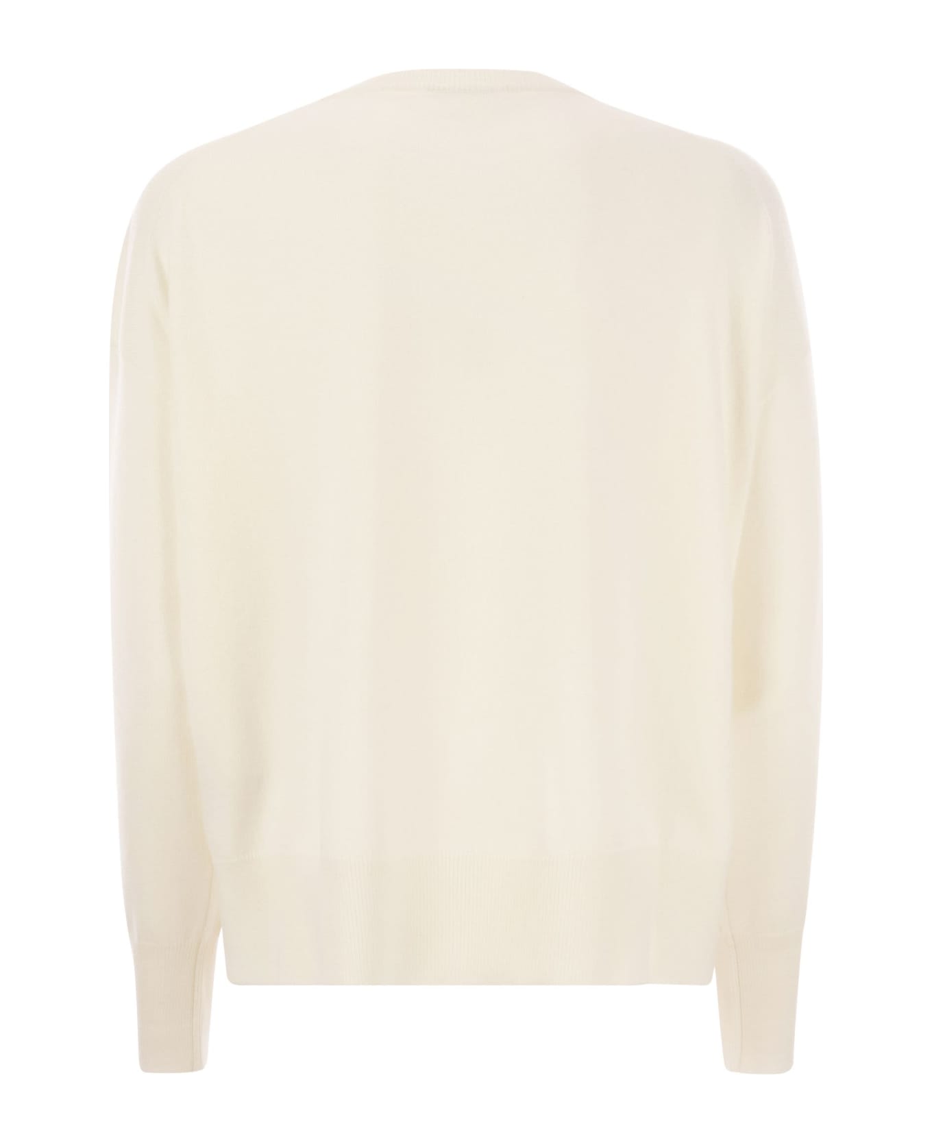 Brunello Cucinelli Cashmere Sweater With Pocket - Cream ニットウェア