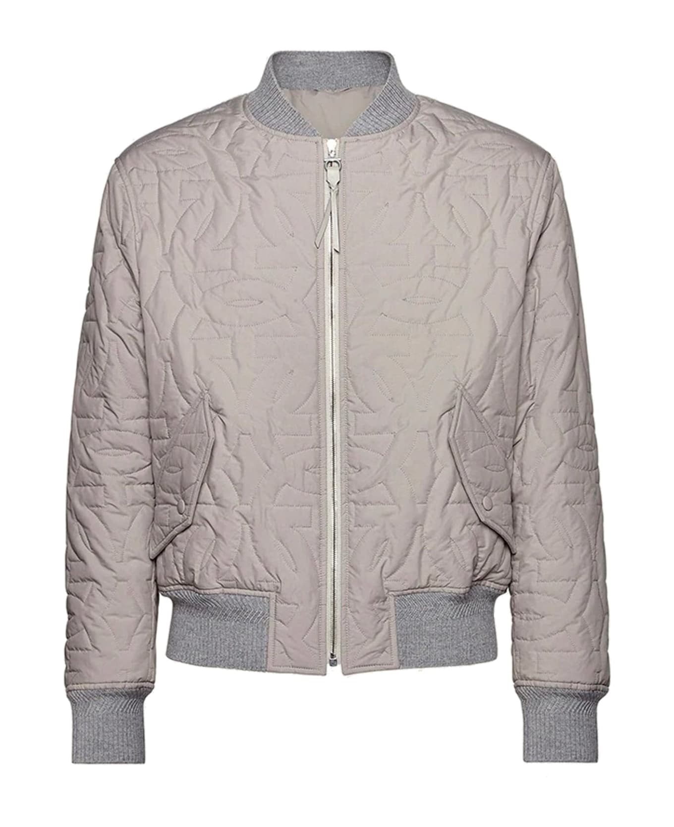 Ferragamo Quilted Bomber Jacket - Gray