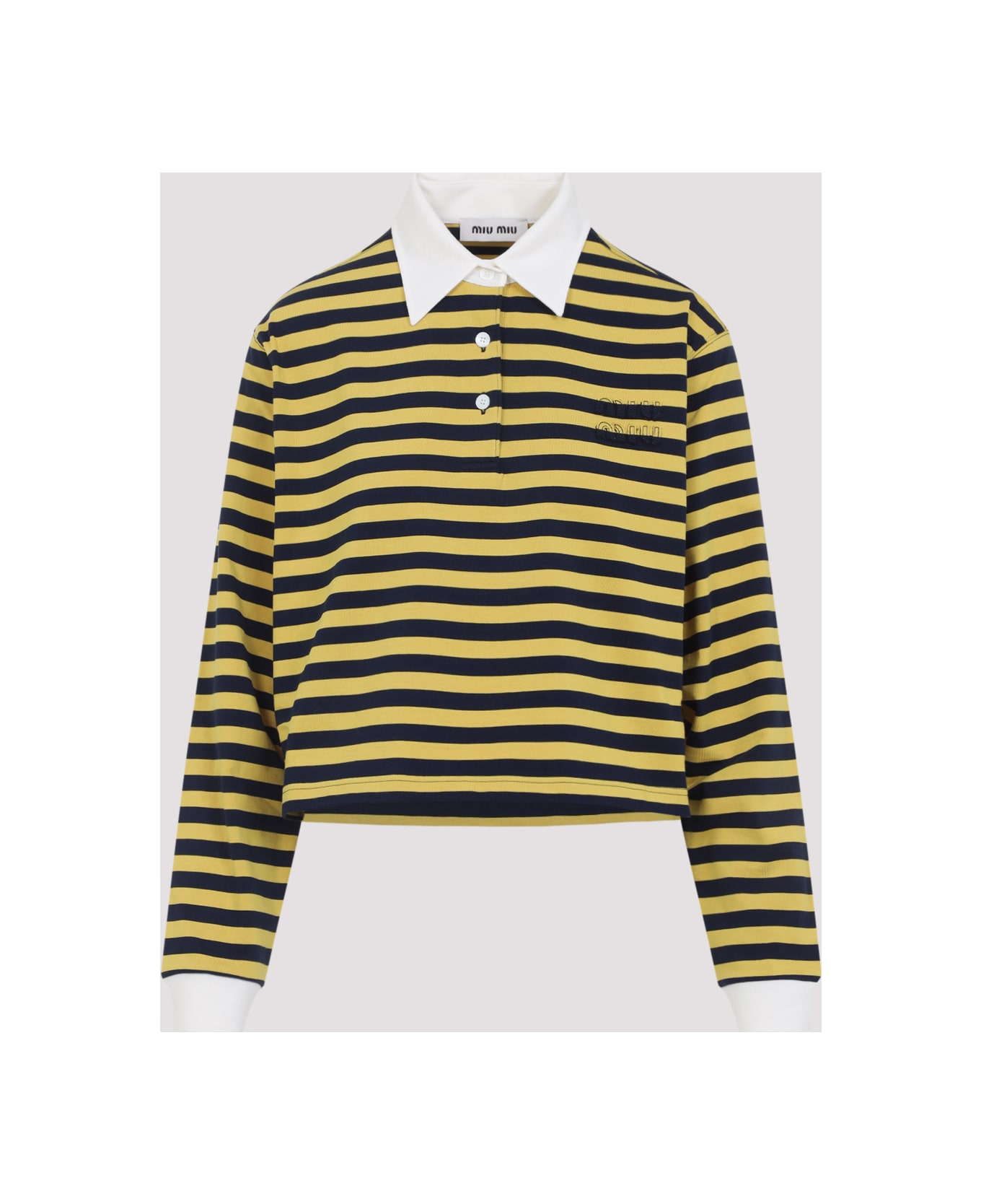 Miu Miu Cotton Polo - Qg Blu Giallo Bianco