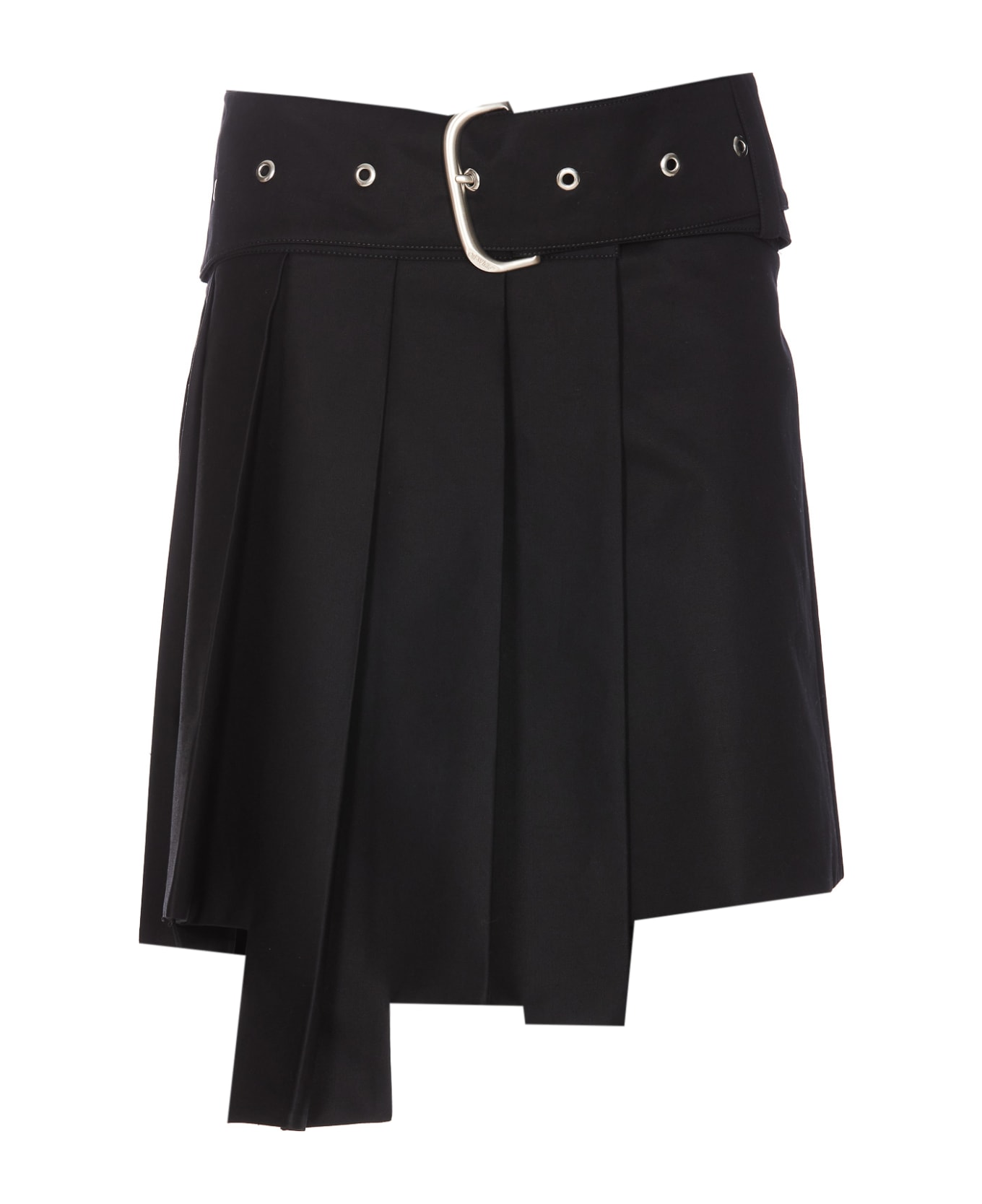 Off-White Belt Pleated Skirt - Black