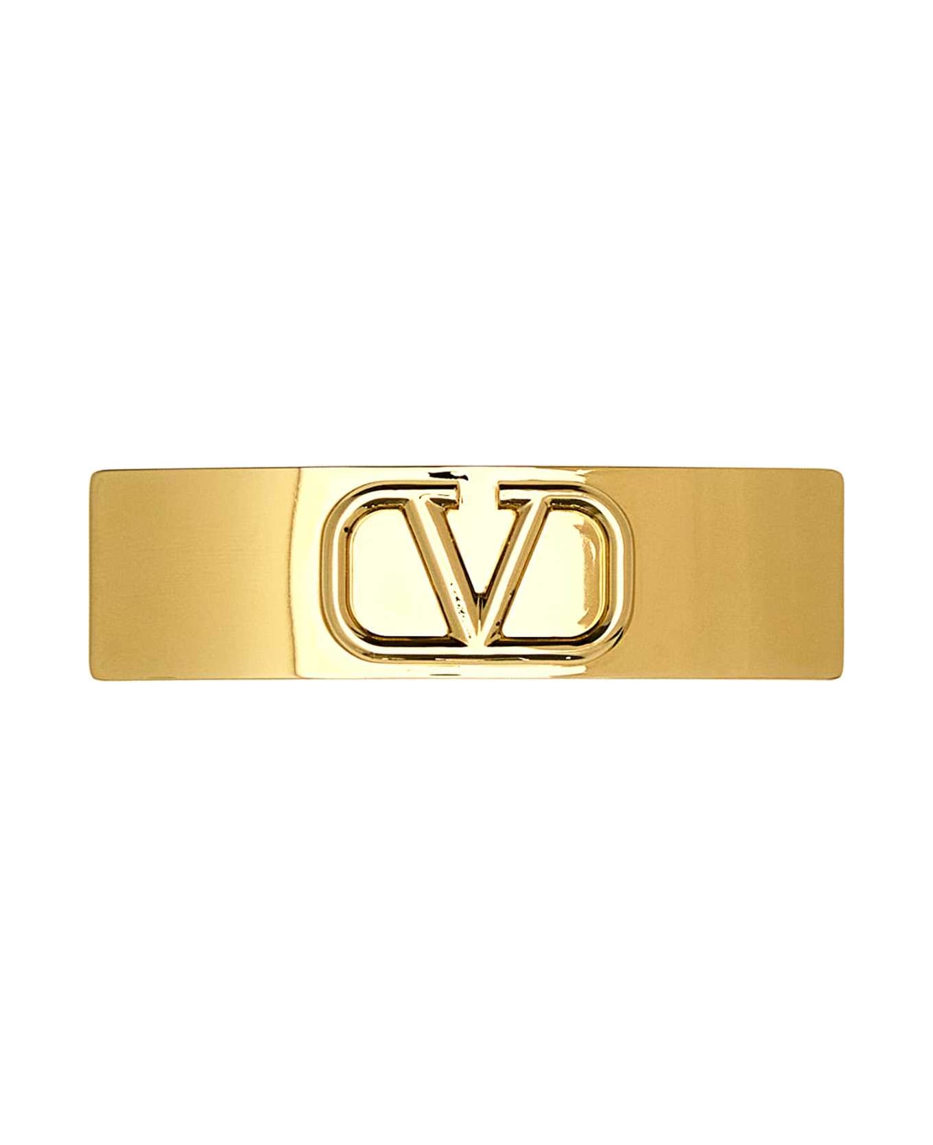 Valentino Garavani Gold Metal Vlogo Hair Clip - ORO18 ヘアアクセサリー