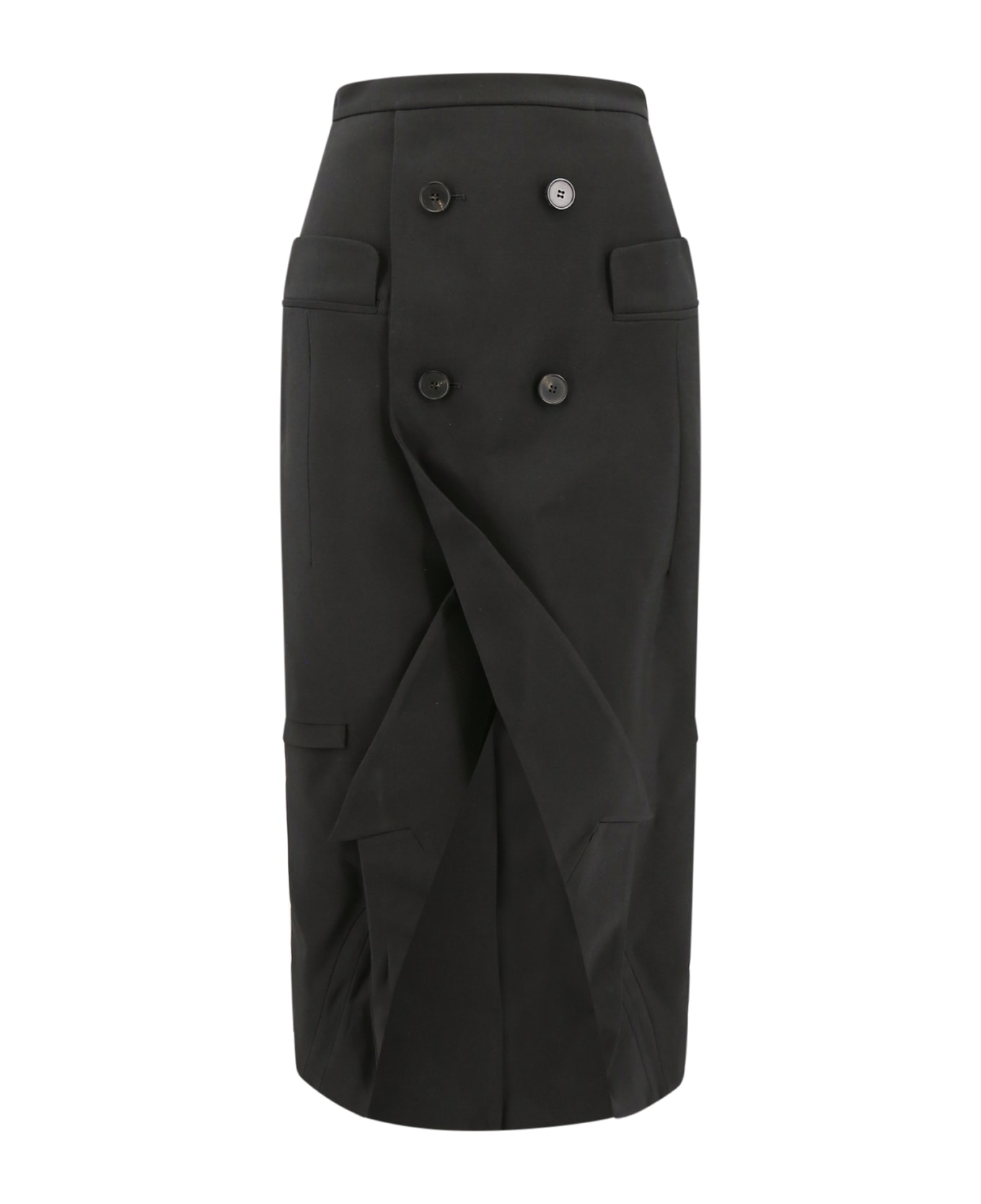 Alexander McQueen Long Sartorial Skirt With Front Split - Black スカート