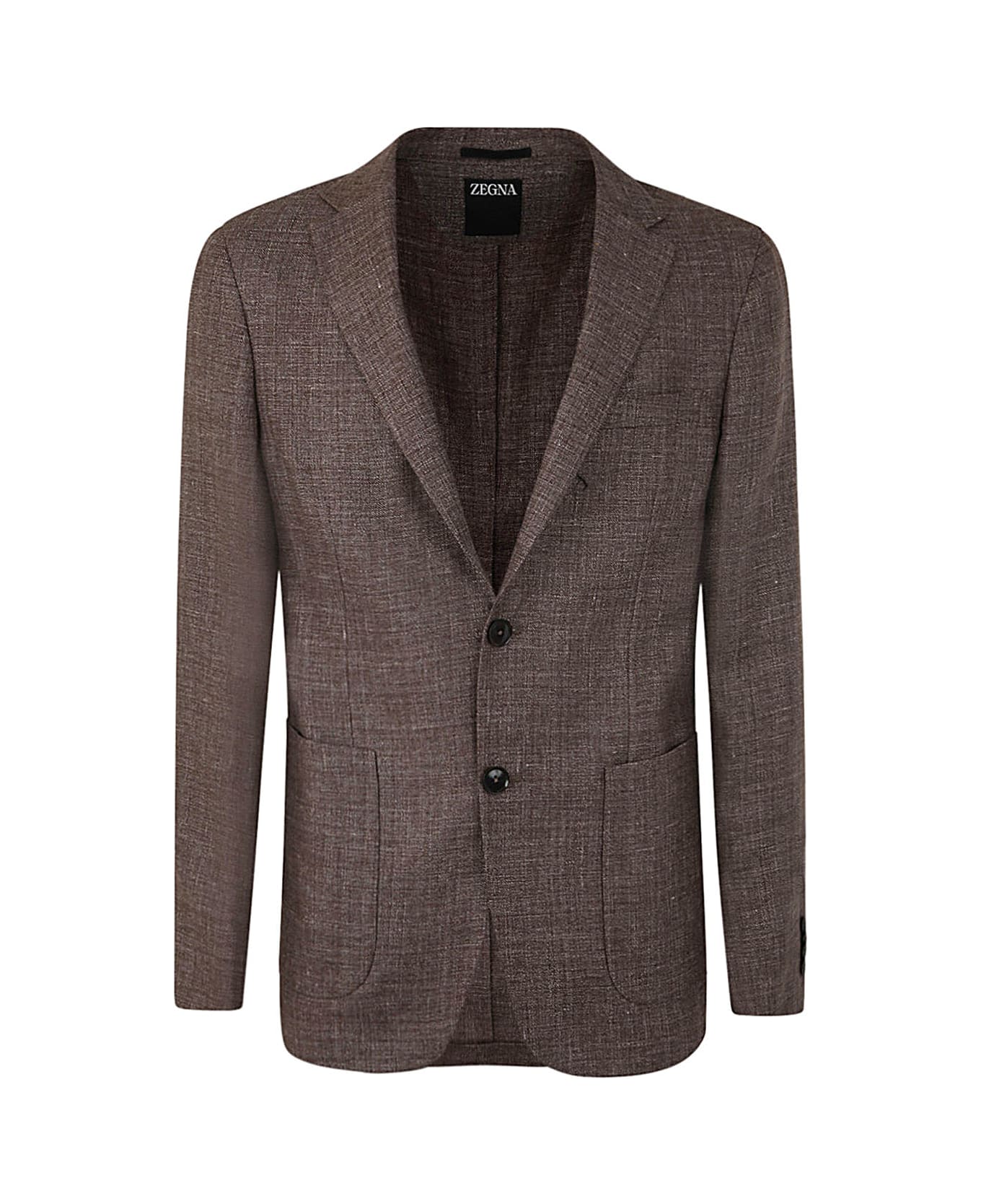 Zegna Linen And Wool Jacket - Brown
