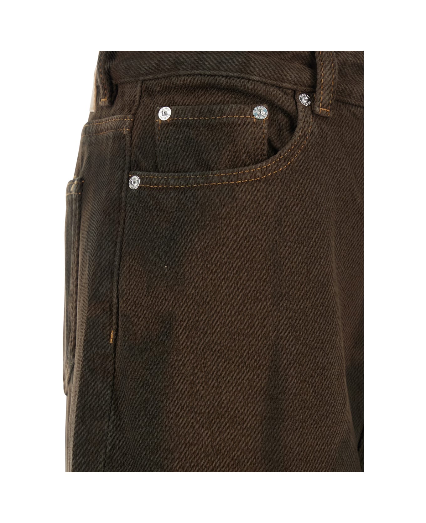 Ganni Brown Denim Wide-leg Jeans - CHICORYCOFFEE