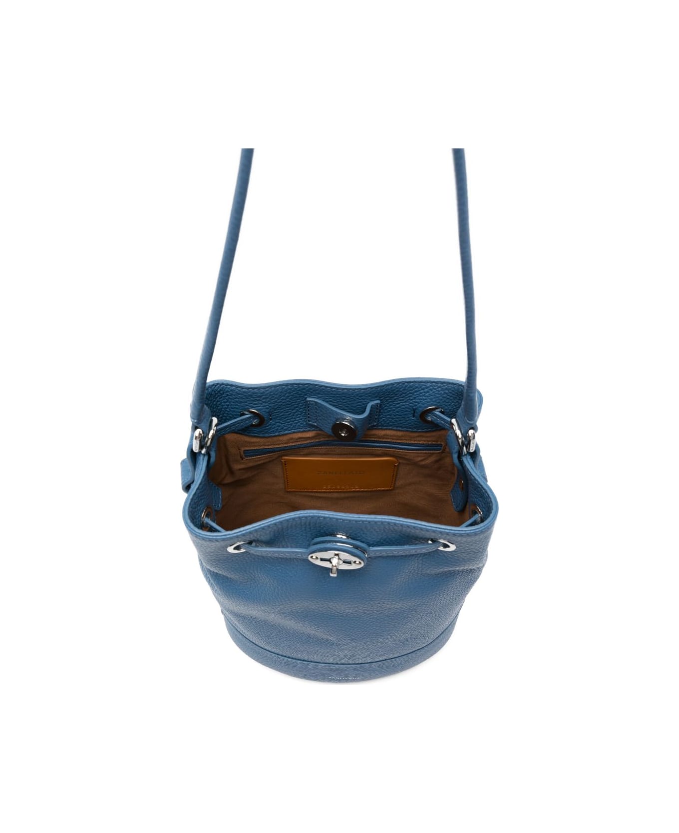 Zanellato Monda' Daily Small Leather Bucket Bag - Clear Blue