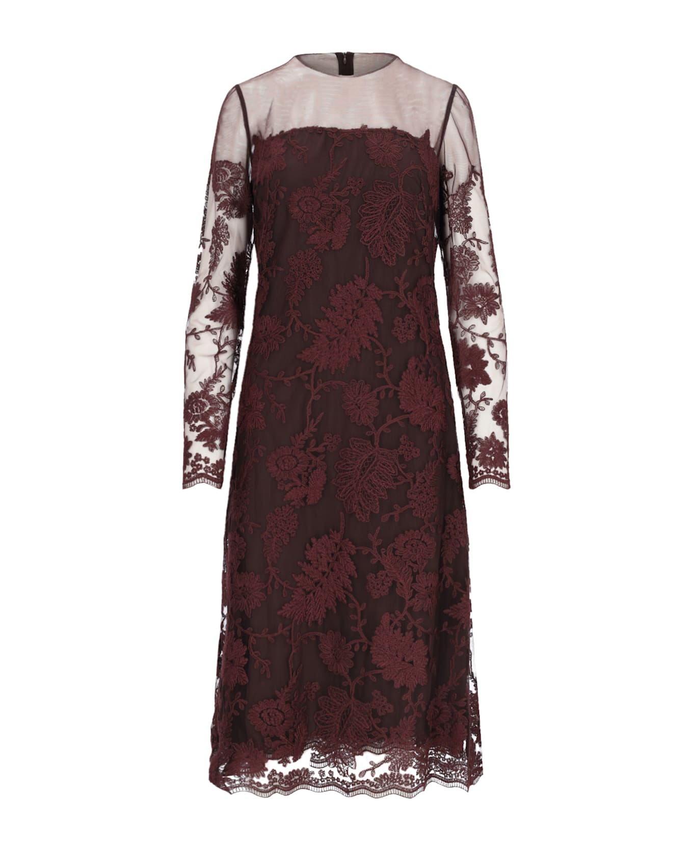 Ermanno Scervino Lace Midi Dress - BITTERCHOCOLATE