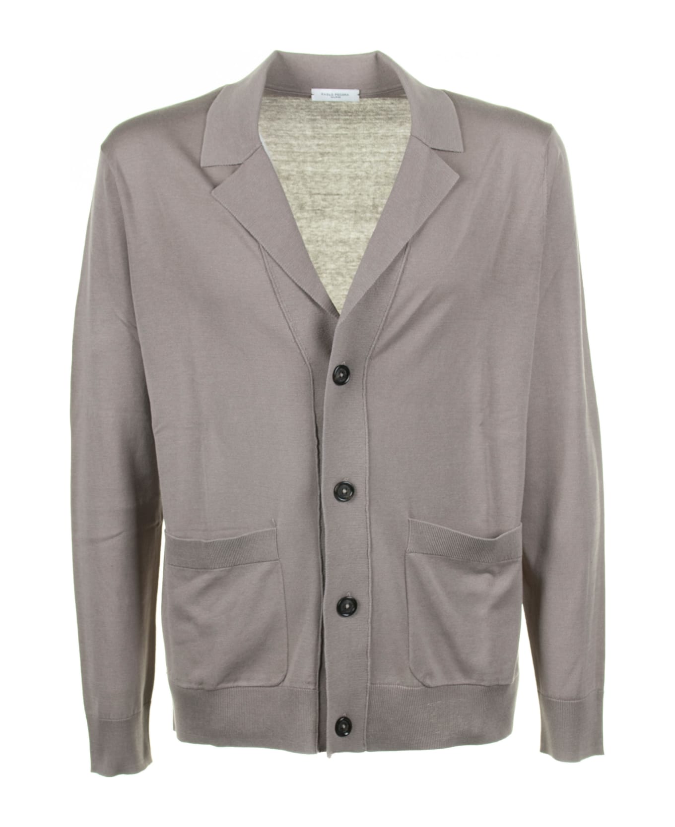 Paolo Pecora Dove Gray Cardigan With Pockets And Buttons - TORTORA カーディガン