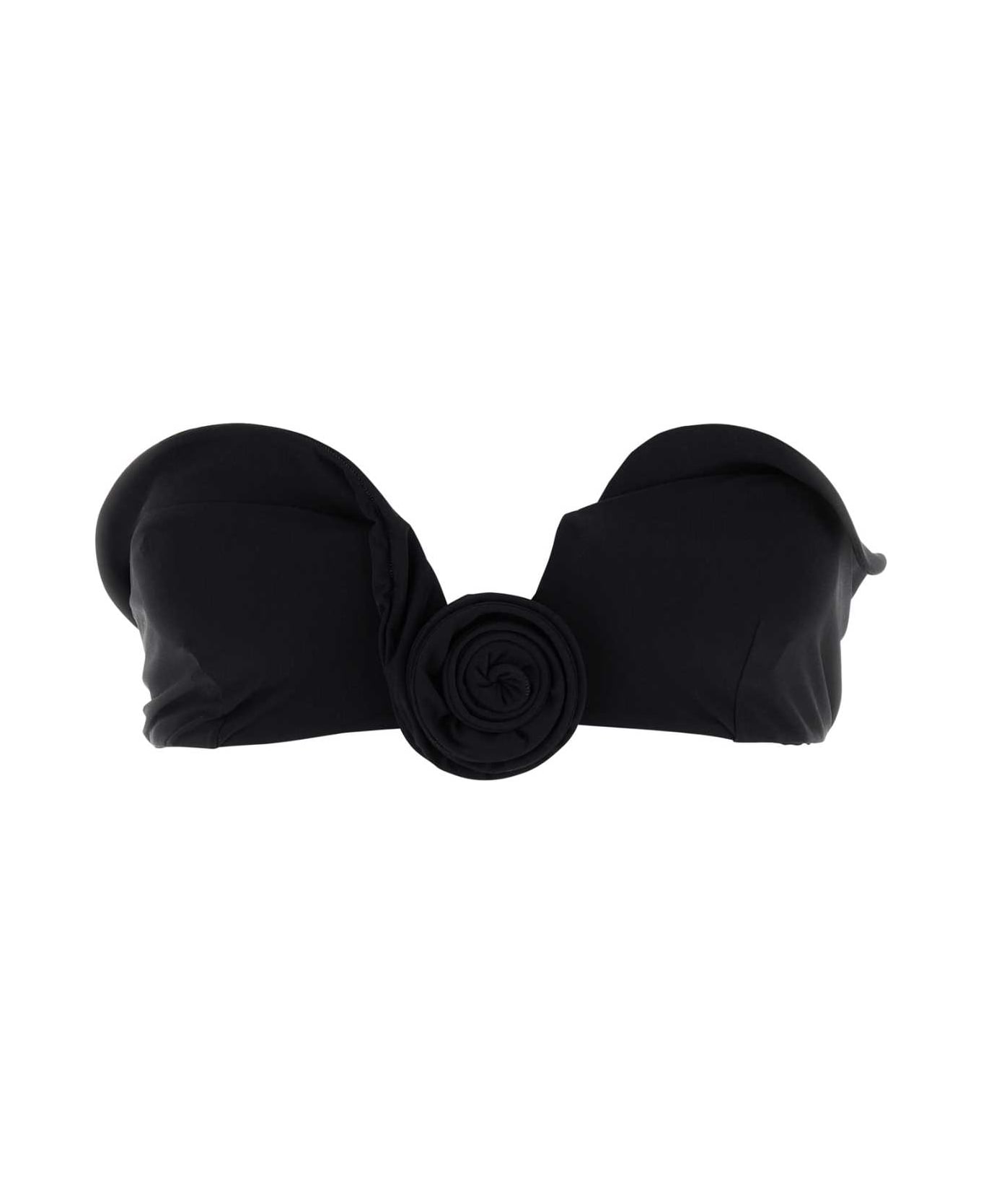 Magda Butrym Black Stretch Nylon Bikini Top - BLACK