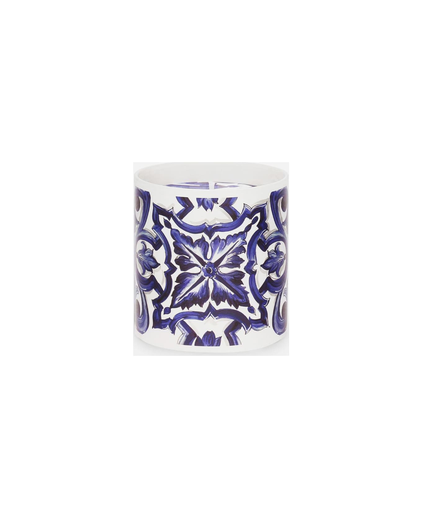 Dolce & Gabbana Sicilian Neroli And Lemon Scented Candle With Blue Mediterraneo Print Dolce & Gabbana - Blu