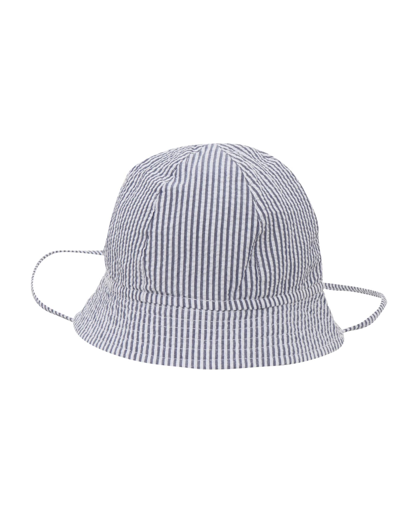 Il Gufo Striped Backet Hat - BLUE