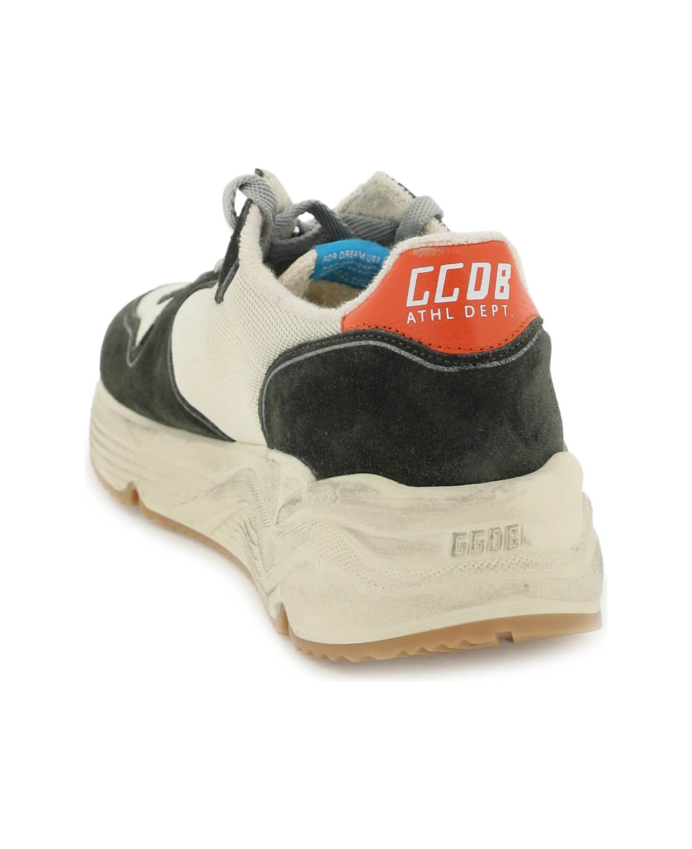 Golden Goose 'running Sole' Sneakers - CREAM DARK GREY SILVER ORANGE (Beige)
