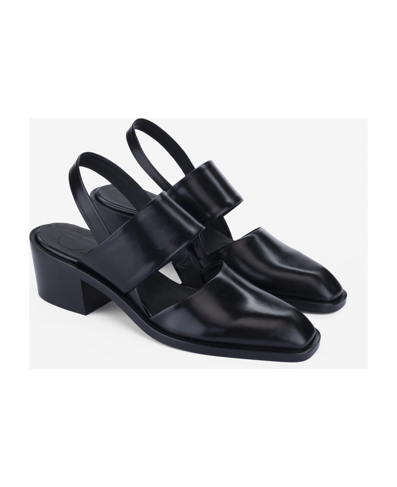 CB Made in Italy Leather 5 Cm Heels Marte - Black