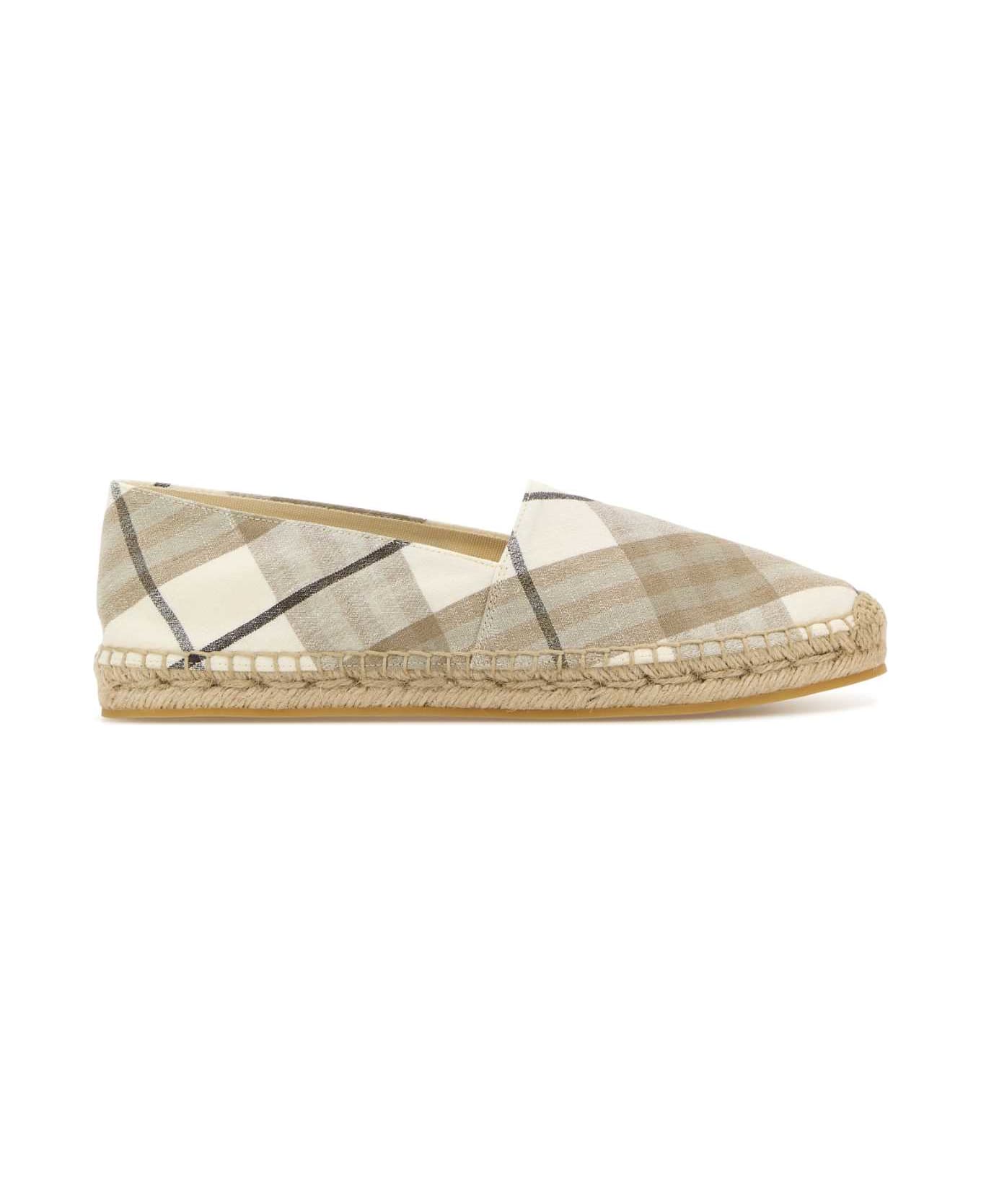 Burberry Embroidered Canvas Mews Check Espadrilles - COTTONIPCHECK