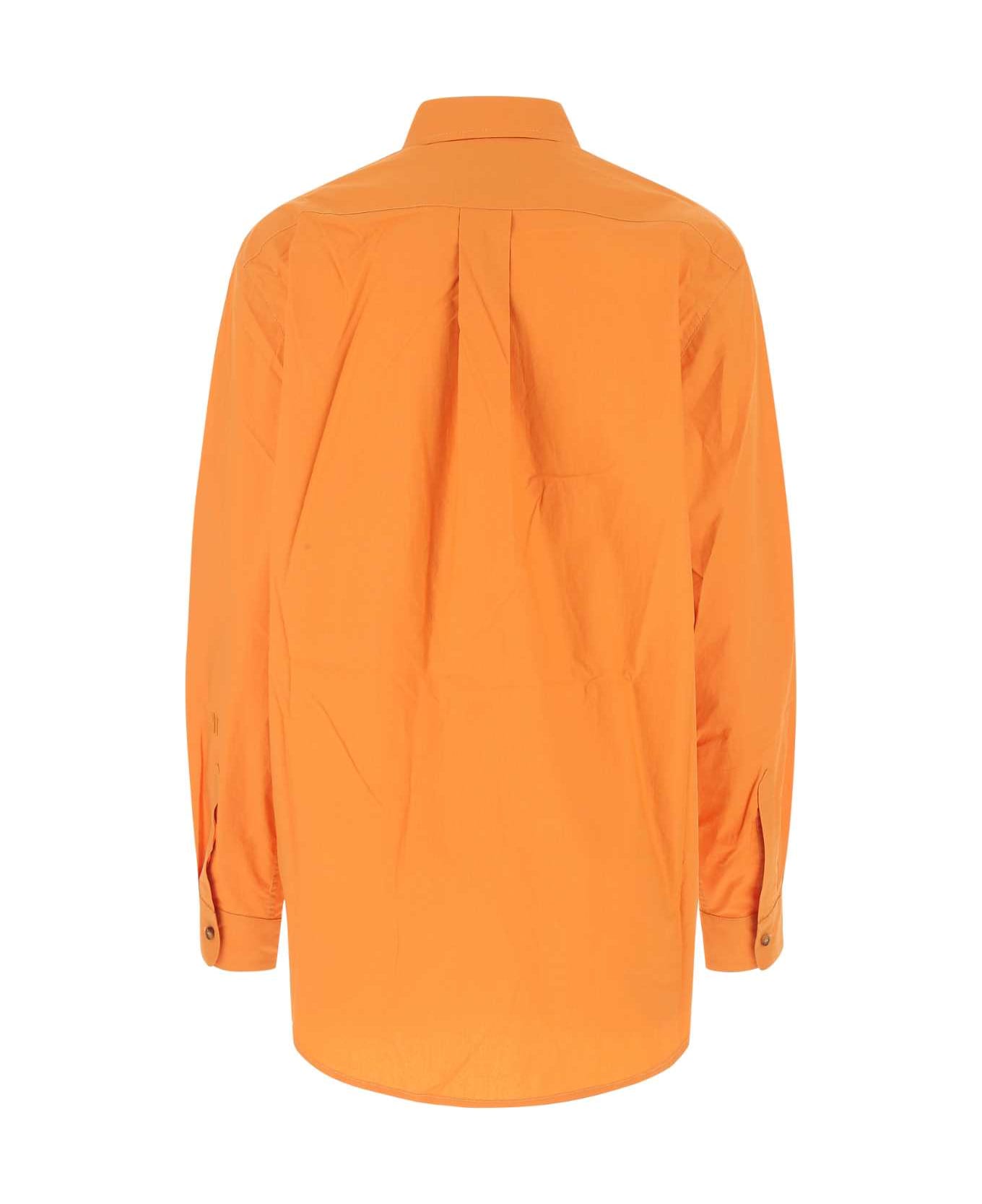 Nanushka Orange Poplin Oversize Shirt - ORANGE