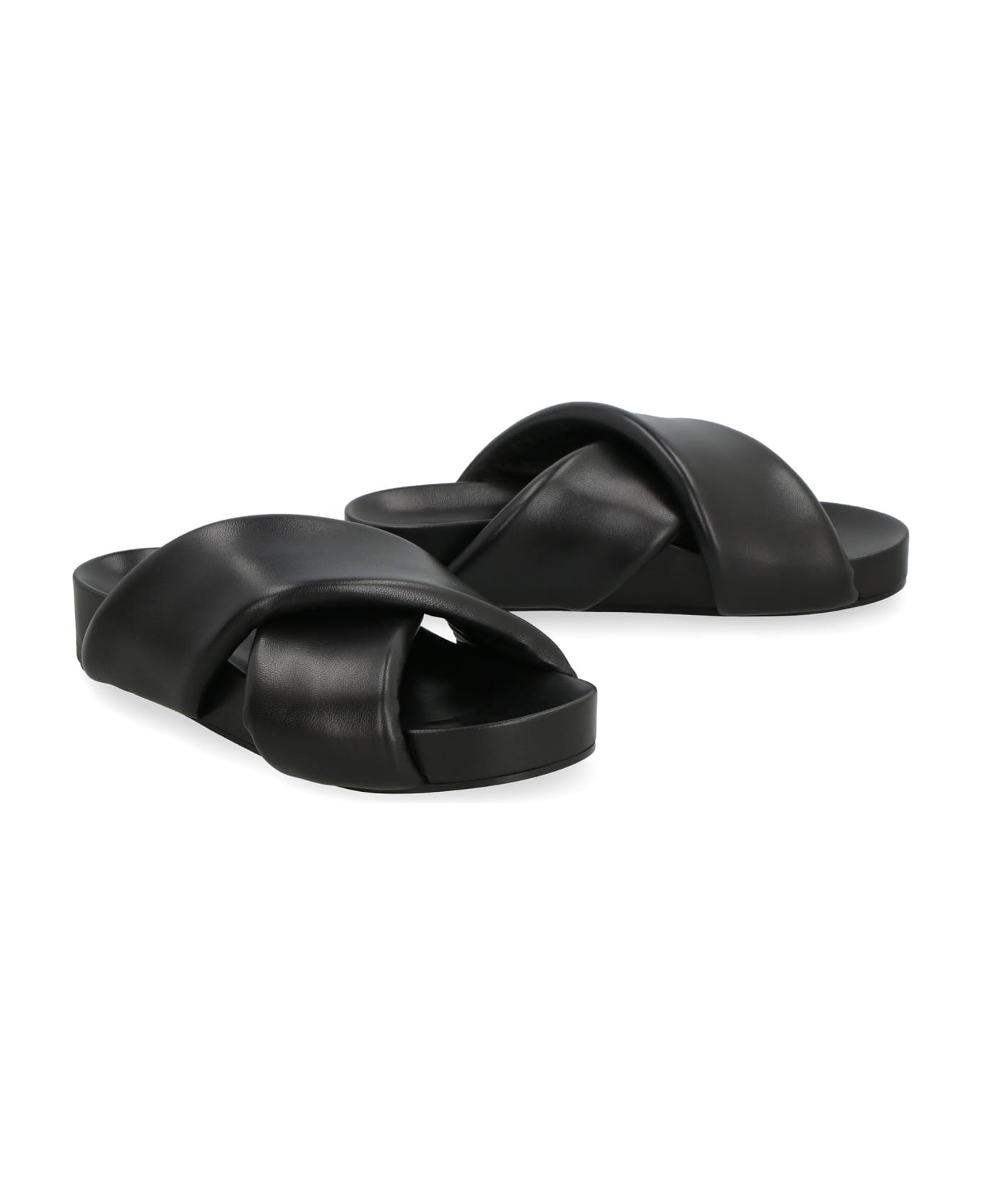 Jil Sander Leather Slides - black フラットシューズ