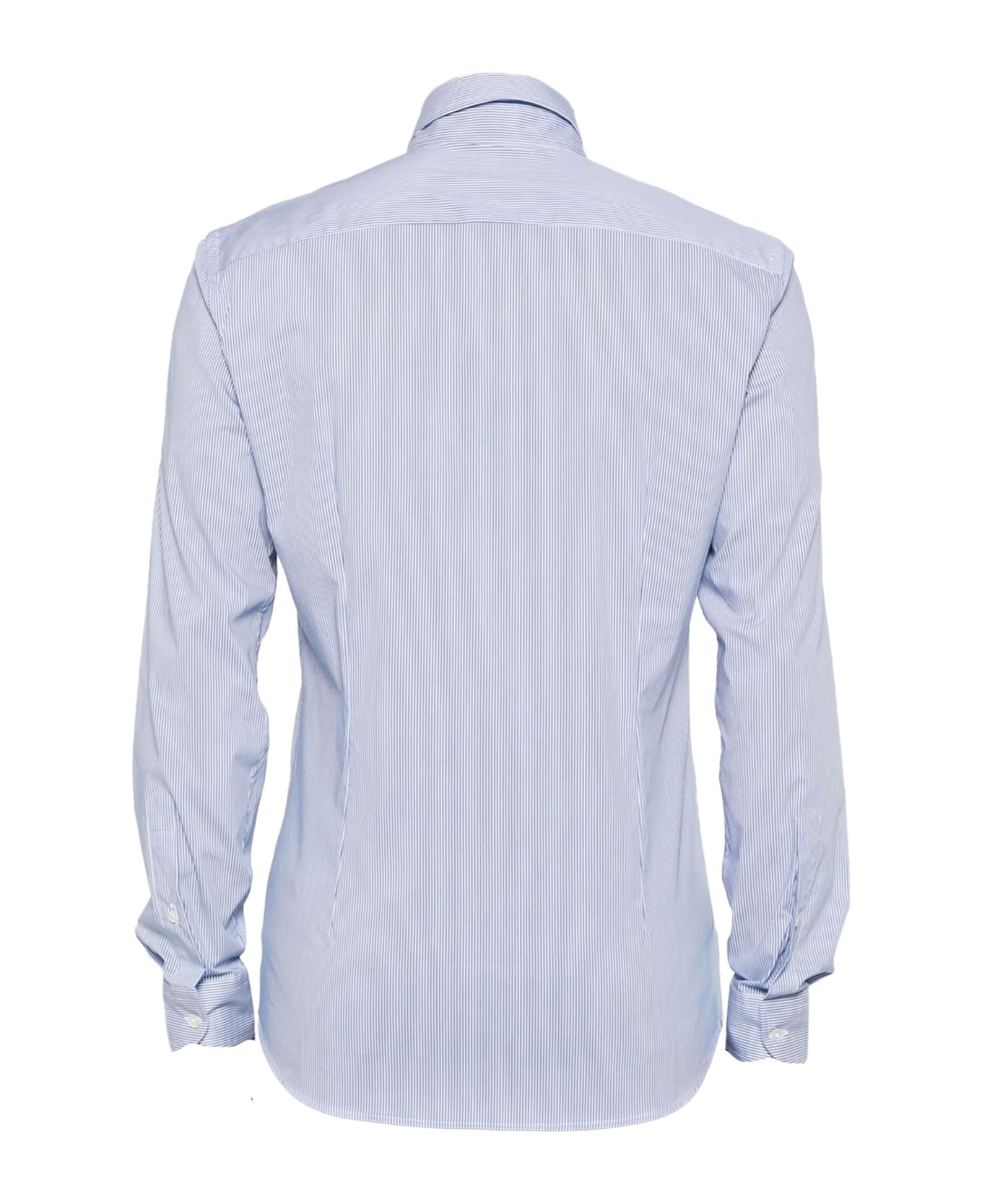 Fay Striped Cotton Men's Shirt - Blu/bianco シャツ