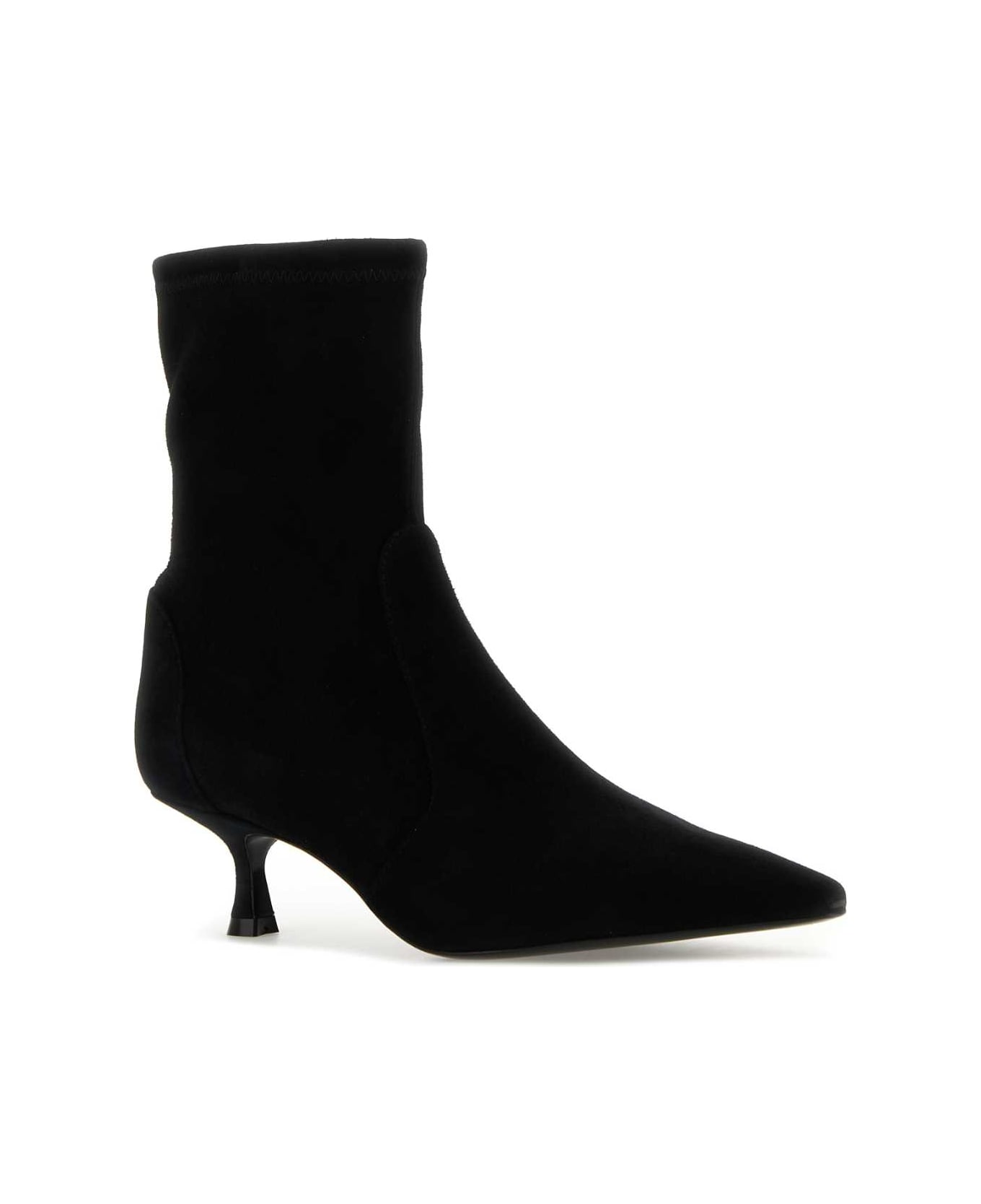 Stuart Weitzman Black Suede Naomi 50 Ankle Boots - Black