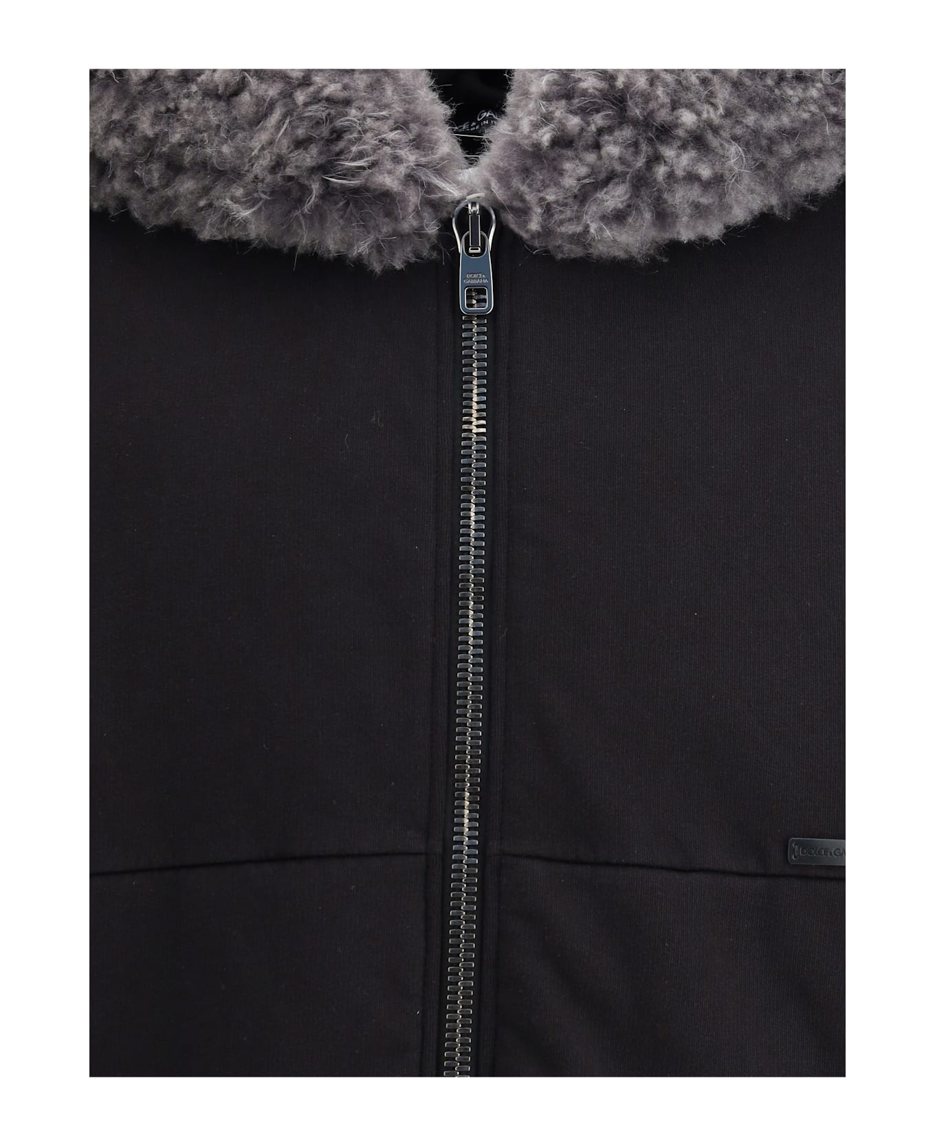 Dolce 
Gabbana Hooded Sweatshirt With Wide Fur-trimmed Hood