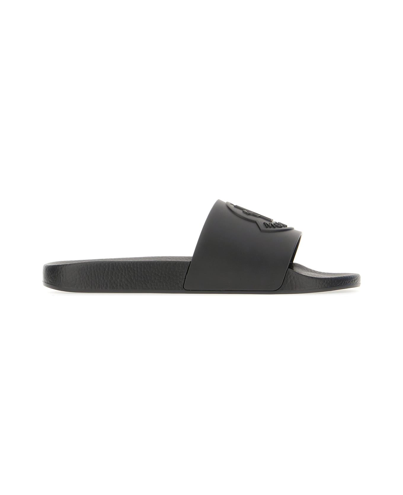 Moncler Black Rubber Slippers - Nero