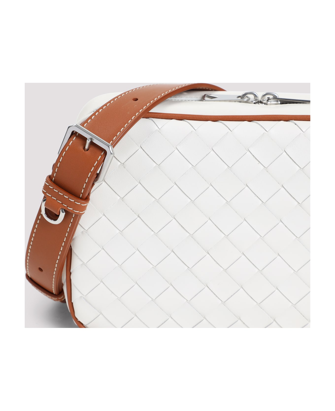 Bottega Veneta Small Camera Shoulder Bag - White Light Beige