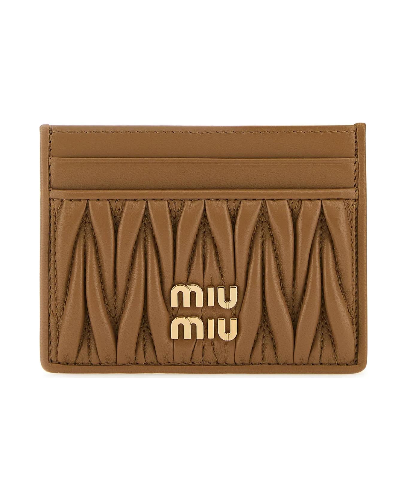 Miu Miu Caramel Nappa Leather Card Holder - CARAMEL