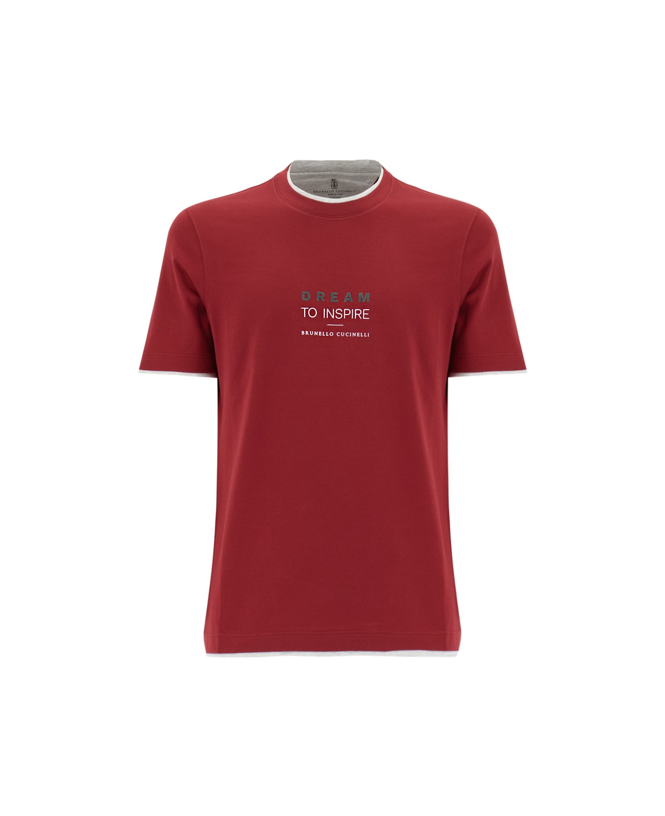 Brunello Cucinelli T-shirt - TOMATO+PERLA+PIOBO+OFF WHITE