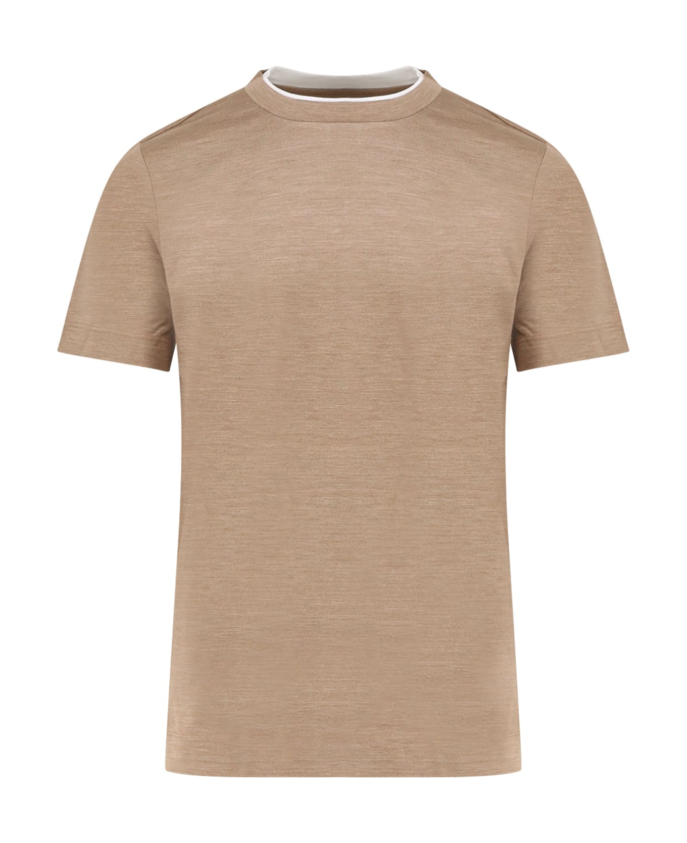 Hugo Boss Cotton And Silk T-shirt - Brown