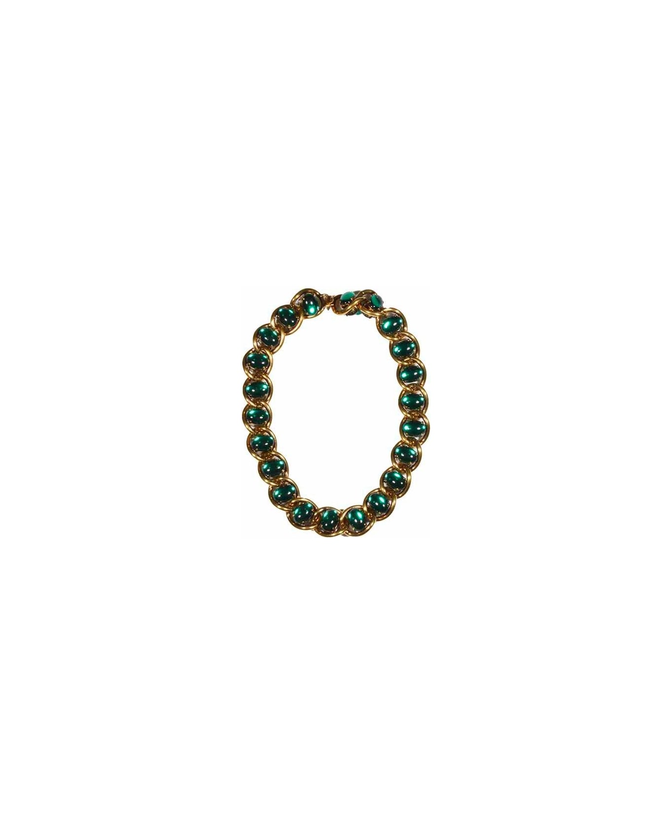 Marni Embellished Chunky Choker - Oro/verde ネックレス