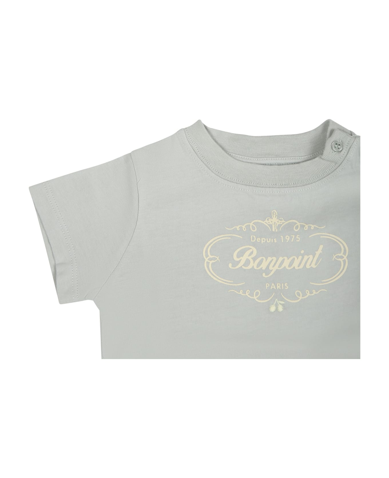 Bonpoint Green T-shirt For Baby Kids With Logo - Green Tシャツ＆ポロシャツ