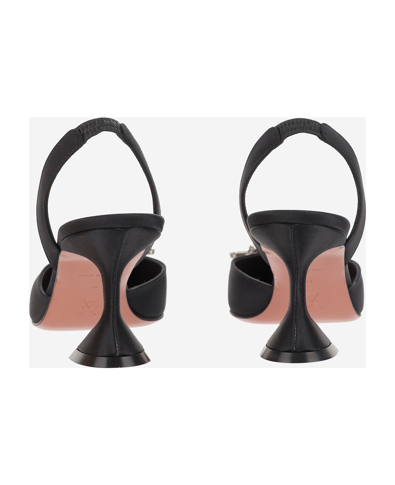 Amina Muaddi Begum Silk Slingback - Black
