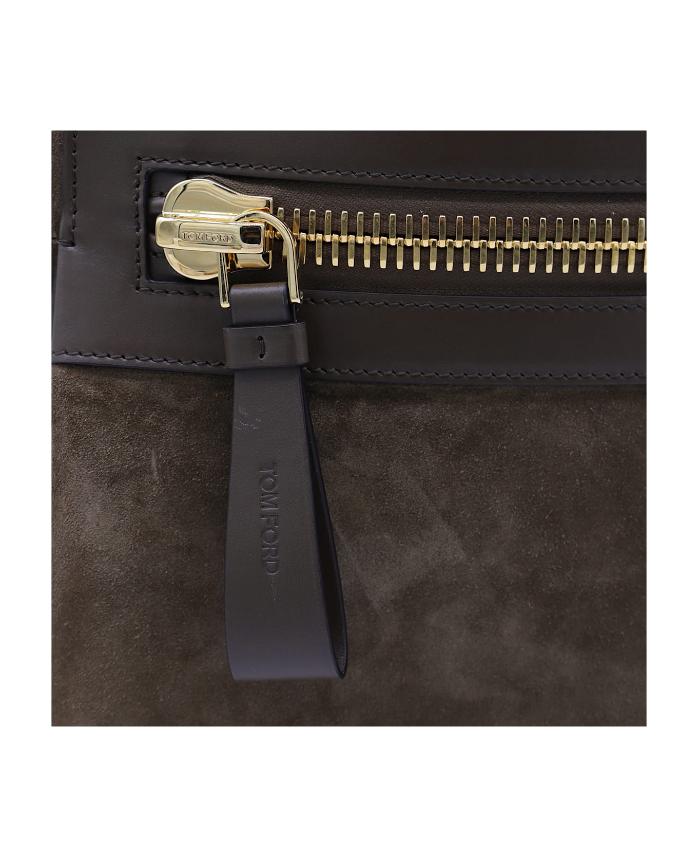 Tom Ford Brown Leather Backpack - NUT