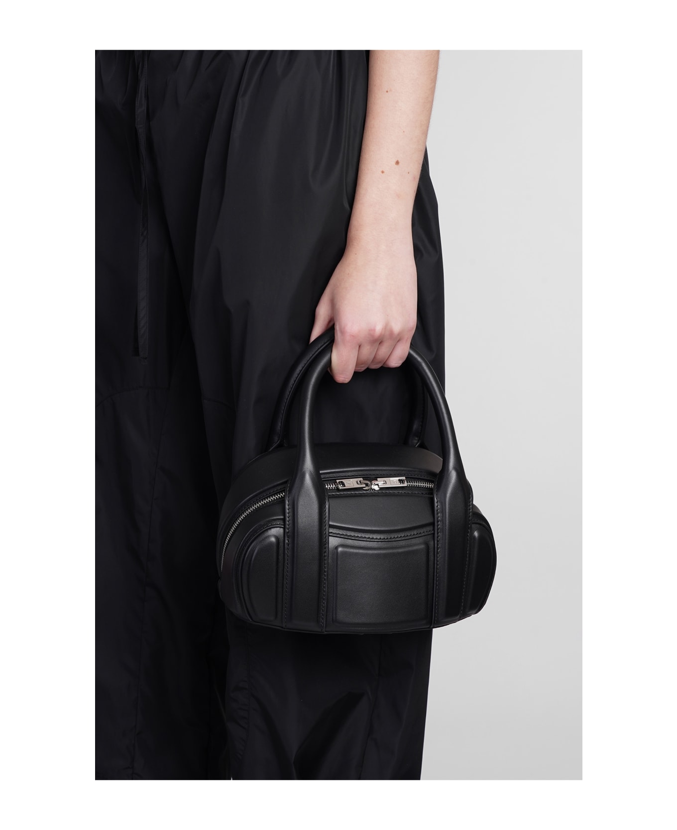 Alexander Wang Roc Hand Bag In Black Leather - black
