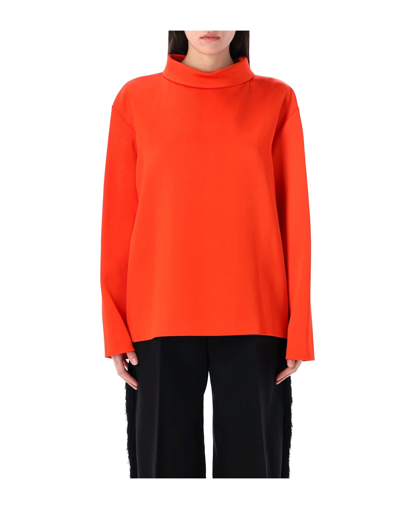 Carven Double Satin Blouse - JASPER ORANGE