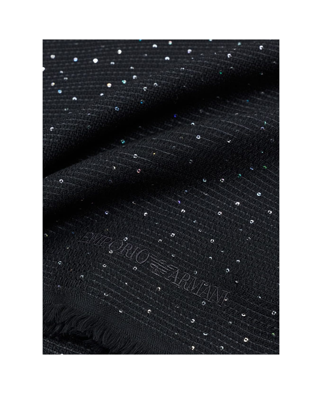 Emporio Armani Wool Blend Stole - Black