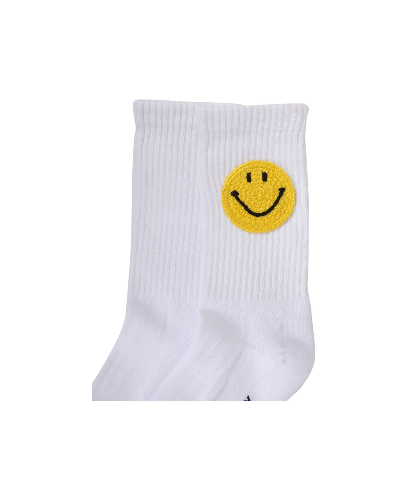 Philosophy di Lorenzo Serafini Socks With Embroidered Smiley - WHITE