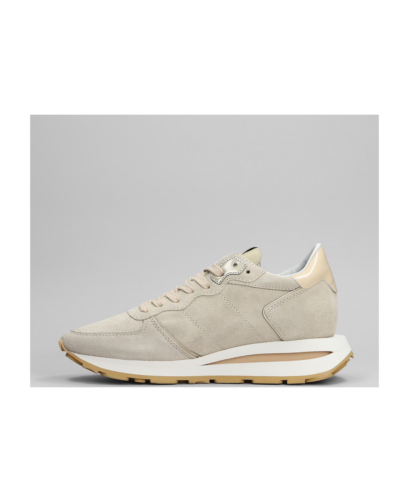 Philippe Model Tropez Haute Sneakers In Beige Suede - beige