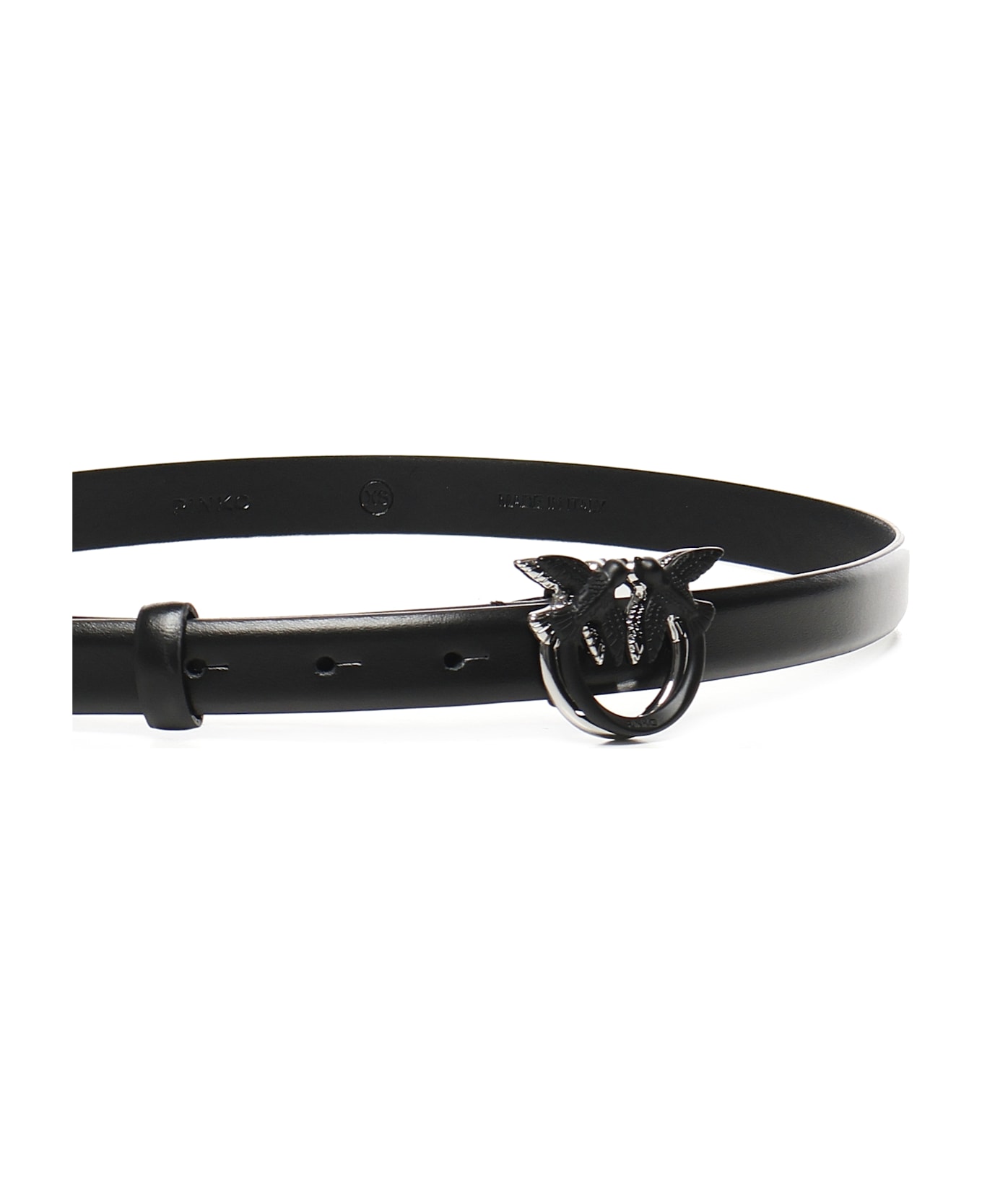 Pinko Love Birds Leather Belt - Black